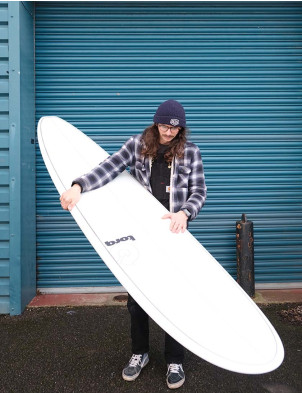 Torq Mini Long surfboard package 8ft 0 - White/Pinline