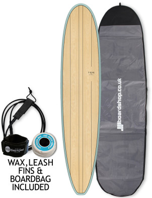 Torq Longboard surfboard 8ft 0 Package - Wood Deck + Palm