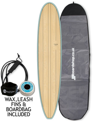 Torq Longboard surfboard 9ft 0 Package - Wood Deck + Palm