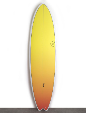 Torq Mod Fish Surfboard 5ft 11 - Yellow Orange Retro Fade