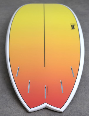 Torq Mod Fish Surfboard 5ft 11 - Yellow Orange Retro Fade