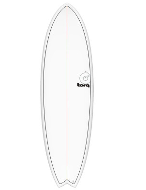 Torq Mod Fish surfboard 6ft 6 - White/Pinline