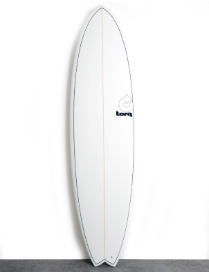 Torq Mod Fish Surfboard 5ft 11 - White/Pinline