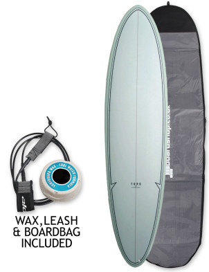 Torq Mod Fun surfboard 7ft 2 Package - Grey Fibre Pattern