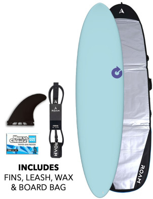 Torq Mod Fun Surfboard 7ft 6 Package - Pop Cobalt