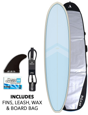 Torq Mod Fun V+ surfboard 7ft 4 Package - Legacy Waikiki Blue