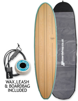 Torq Mod Fun V+ Surfboard 7ft 8 Package - Wood Deck + Palm