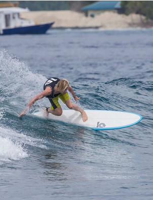 Torq Mod Fun V+ surfboard 7ft 4 package - Sea Green/White/Pinline