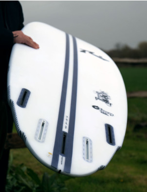 Rusty x Torq Tec Dwart Surfboard 5ft 10 Futures - White 