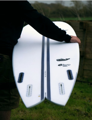 Torq Tec x Rusty Moby Fish Surfboard 7ft 0 Futures - White 