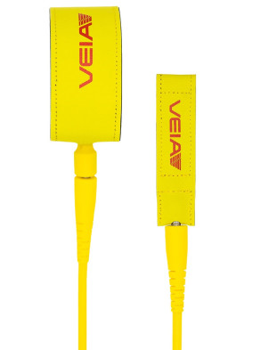 VEIA John John Pro Comp Surfboard Leash 6ft - Yellow/Red