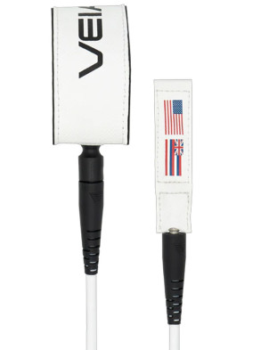 VEIA John John Pro Comp Surfboard Leash 6ft - USA Orbiter White