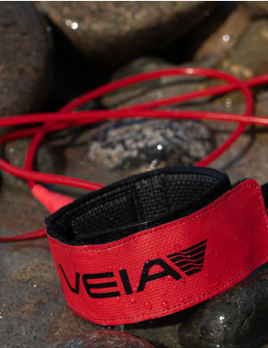 VEIA John John Pro Surfboard Leash 6ft - Night/Red