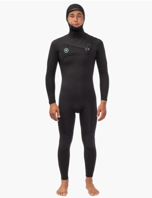 Vissla 7 Seas Chest Zip Hooded 5/4mm wetsuit - Black