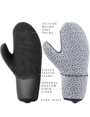 Vissla 7 Seas Mitten 7mm Wetsuits Gloves - Black