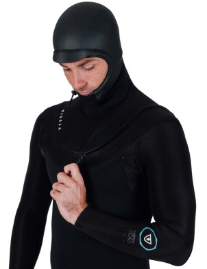 Vissla x Axxe New Seas U Zip Hooded 6/5mm Wetsuit - Black