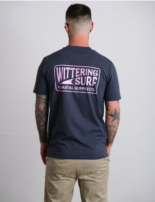 Wittering Surf Coastal Supply Tee Shirt - Ink/Grey