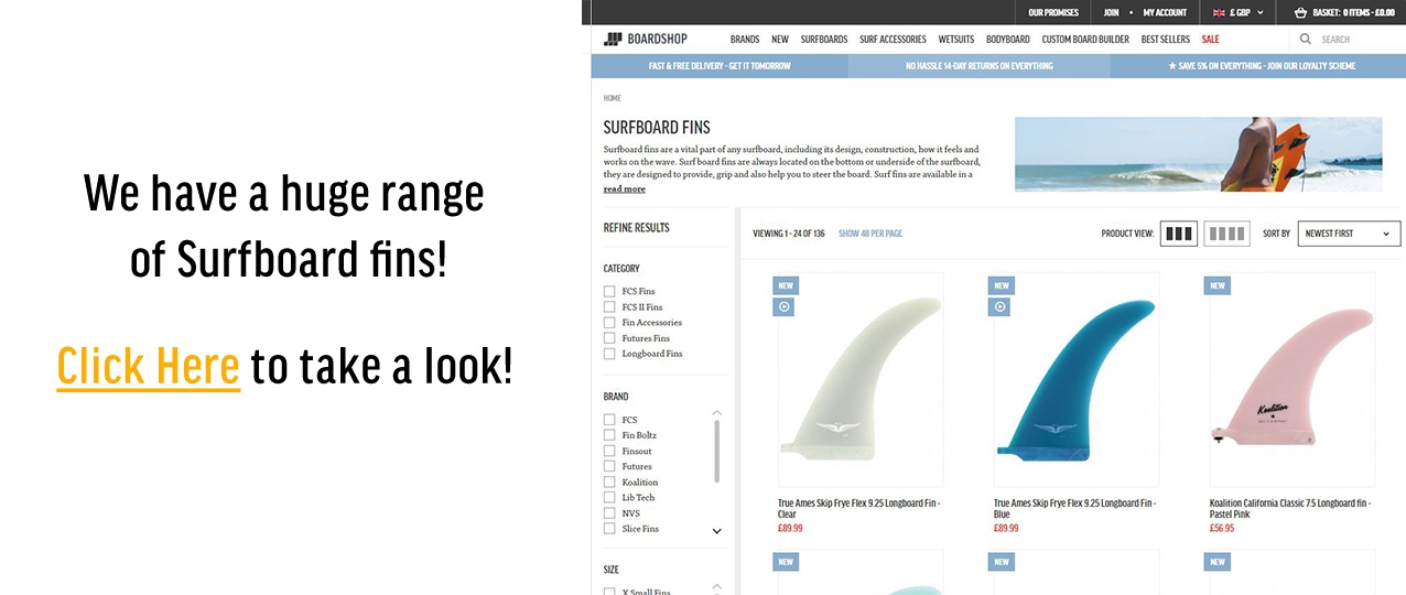 Click Here To View Our Range Of Surfboard Fins